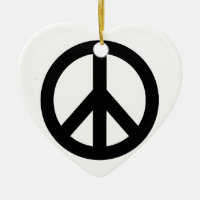 Símbolo de Sinal de Paz Branco Preto