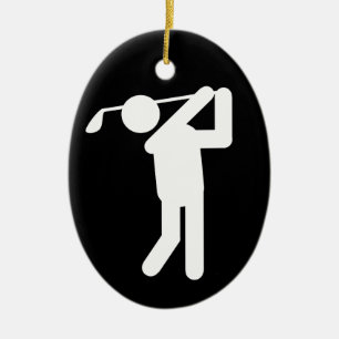Ornamento De Cerâmica Símbolo Golfer Natal