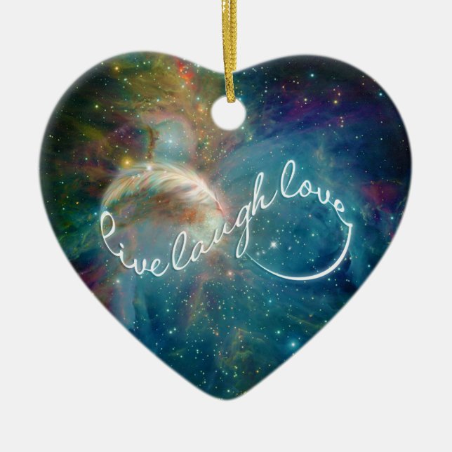 Ornamento De Cerâmica Símbolo infinito fantástico de "Live Laugh Love" (Frente)