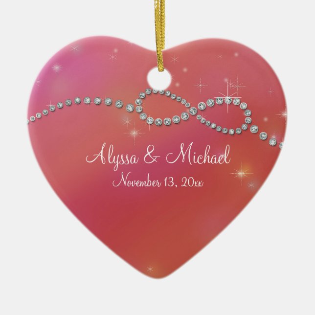 Ornamento De Cerâmica Símbolo Infinito Símbolo de Amor Luminoso Infinito (Frente)