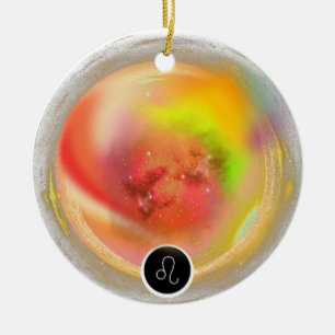 Ornamento De Cerâmica Símbolo Moderno Zodiac Cotação Leo   Elemento Fogo