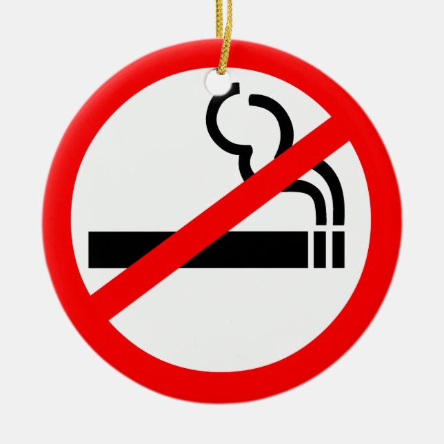 Ornamento De Cerâmica Símbolo não fumadores (Frente)