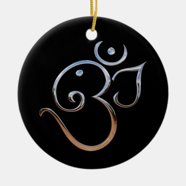 Ornamento De Cerâmica Símbolo Om (Frente)