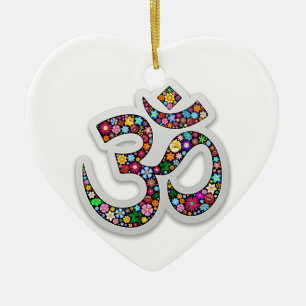 Ornamento De Cerâmica Símbolo Om Aum Namaste Yoga