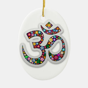 Ornamento De Cerâmica Símbolo Om Aum Namaste Yoga