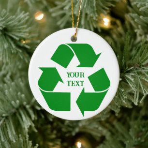 Ornamento De Cerâmica Símbolo Verde de Reciclagem Foto Natal