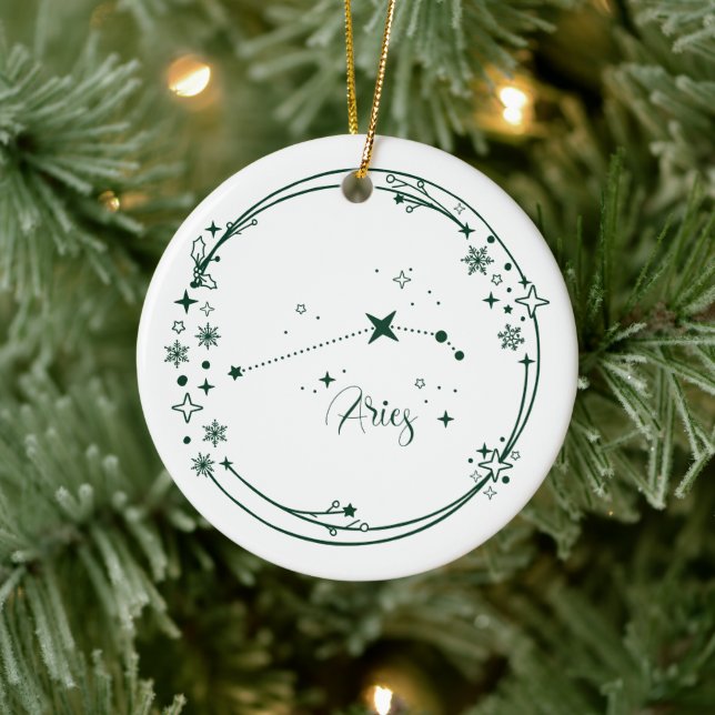Ornamento De Cerâmica Símbolo Zodiac - Símbolo Personalizado de Natal -  (Árvore)