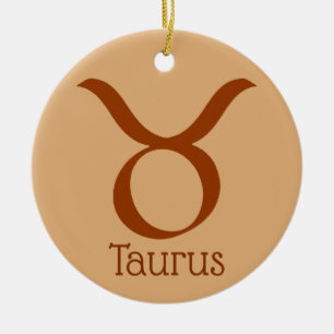 Ornamento De Cerâmica Símbolo Zodiac Taurus Sun