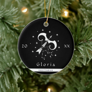 Ornamento De Cerâmica Símbolo Zodíaco Símbolo Horoscópio Sagitário Nome 