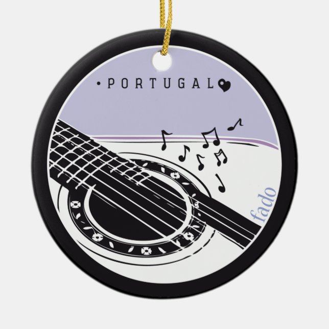 Ornamento De Cerâmica Símbolos de Portugal - FADO (Frente)