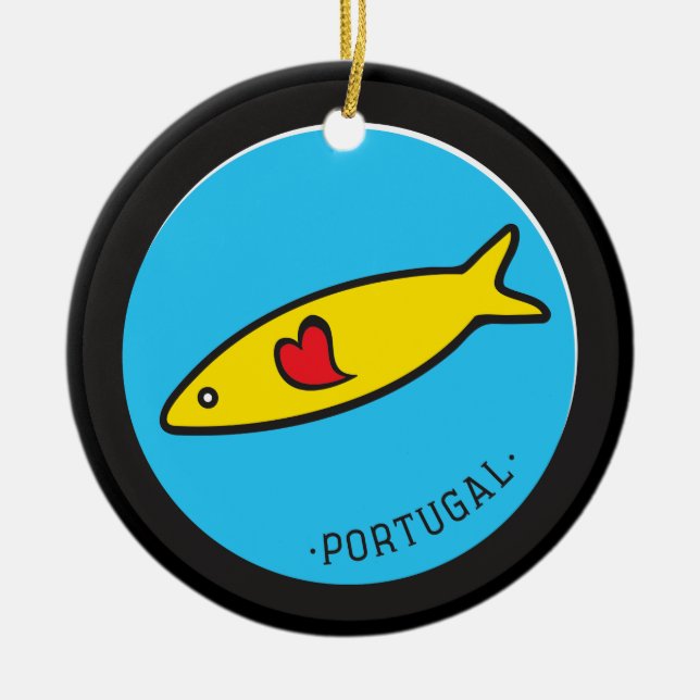 Ornamento De Cerâmica Símbolos de Portugal - Sardine Nr. 02 (Frente)