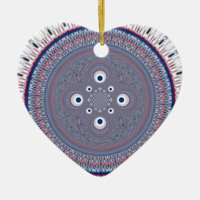 Ornamento De Cerâmica Simetria hipnótica: Arte Geométrica Abstrato (Frente)