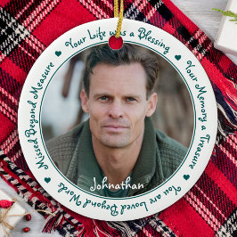 Ornamento De Cerâmica Simpatia Citação Verde KeepsasasaemFoto Memorial