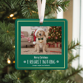 Ornamento De Cerâmica Simple Humor Funny Cute Dog Photo Christmas