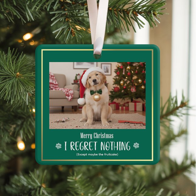 Ornamento De Cerâmica Simple Humor Funny Cute Dog Photo Christmas (Criador carregado)