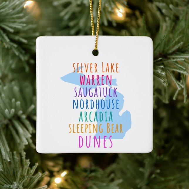 Ornamento De Cerâmica Simple Michigan Sleeping Bears Dunes Ornament (Árvore)