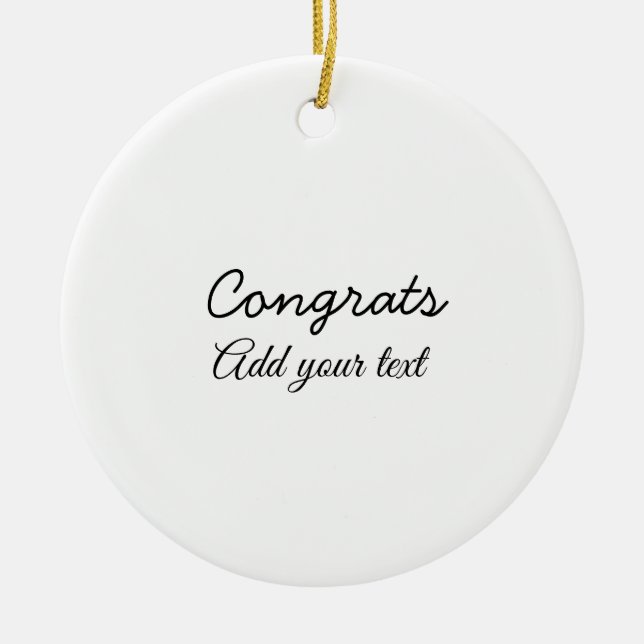 Ornamento De Cerâmica Simple minimal congratulations graduation add your (Frente)