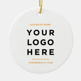 Ornamento De Cerâmica Simple Minimalist | Custom Business Logo Tangerine