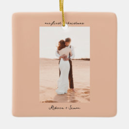 Ornamento De Cerâmica Simple Minimalist Script Photo