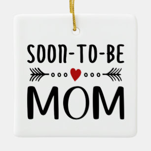 Ornamento De Cerâmica Simples Dia de as mães de mamãe em breve  Orname