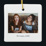 Ornamento De Cerâmica Simples e Branco - Natal<br><div class="desc">Simples foto Minimalista Branca Mantendo a decoração da Cerâmica de Natal,  um belo presente personalizado para amigos,  família,  casal,  namorado,  colega de trabalho,  chefe e muito mais.</div>