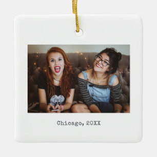 Ornamento De Cerâmica Simples e Branco - Natal