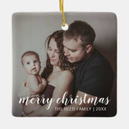 Ornamento De Cerâmica Simples Elegante Feliz Natal