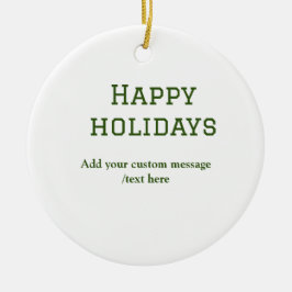 Ornamento De Cerâmica Simples feriados verdes e felizes no Natal