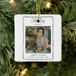 Ornamento De Cerâmica Simples Folha Celebração Funeral da Vida