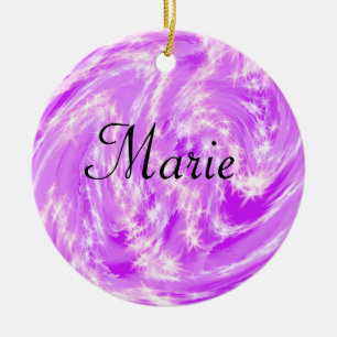 Ornamento De Cerâmica simples minimal luz pastel rosa adicione seu nome