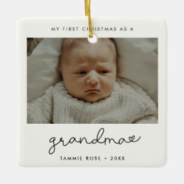 Ornamento De Cerâmica Simples Moderno Primeiro Natal como avó
