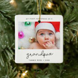 Ornamento De Cerâmica Simples Moderno Primeiro Natal como vovô