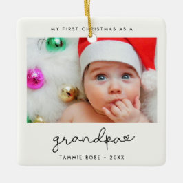 Ornamento De Cerâmica Simples Moderno Primeiro Natal como vovô