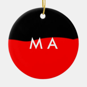 Ornamento De Cerâmica Simples monograma adicione seu nome com letra míni