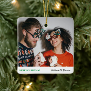 Ornamento De Cerâmica Simples Natal Moderno   Foto do Casal moderno