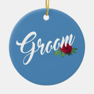Ornamento De Cerâmica Simples Noiva Floral Casamento Caligrafia   Enfeit
