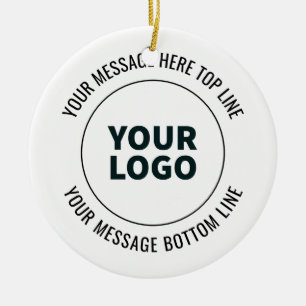 Ornamento De Cerâmica Simples para Substituir com Seu Logotipo ou Imagem