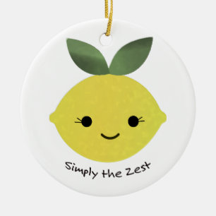 Ornamento De Cerâmica Simplesmente o limão Kawaii mais bonito