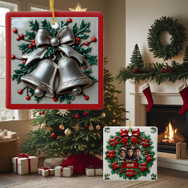 Ornamento De Cerâmica Simplesmente Sininhos de Natal Personalizáveis