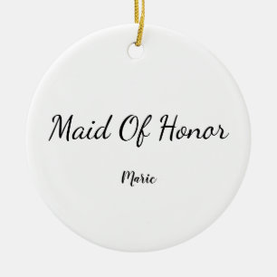 Ornamento De Cerâmica SIMPLLE MINIMAL adicione seu nome bridesmaid pe