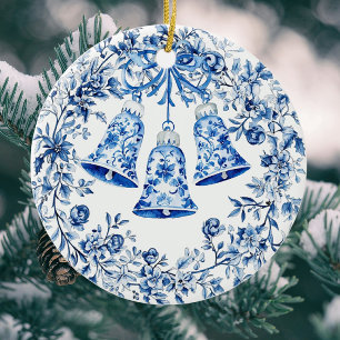 Ornamento De Cerâmica Sinais de Coroa Branca Personalizados Chinoiserie