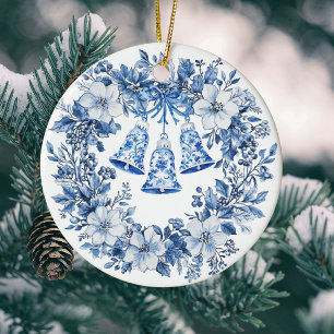 Ornamento De Cerâmica Sinais de Coroa Branca Personalizados Chinoiserie