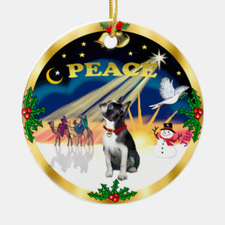 Ornamento De Cerâmica Sinais de Natal - Boston Terrier #3