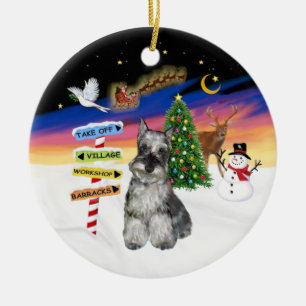 Ornamento De Cerâmica Sinais Xmas - Schnauzer #4