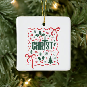 Ornamento De Cerâmica Sinal da Cruz de Natal Cristã Jesus Cristo Fé