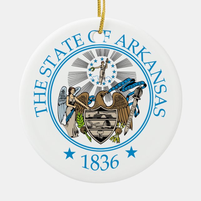 Ornamento De Cerâmica sinal de Arkansas (Frente)