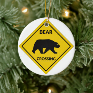 Ornamento De Cerâmica sinal de cruzamento de urso silhueta de urso Slipp