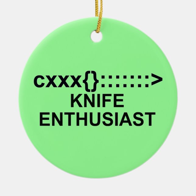 Ornamento De Cerâmica Sinal de Entusiasta da Faca (Frente)