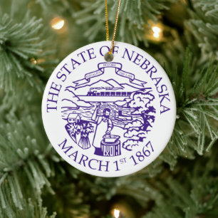 Ornamento De Cerâmica Sinal de Nebraska