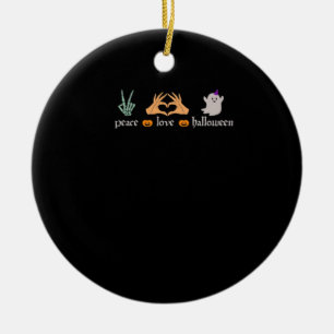 Ornamento De Cerâmica Sinal de Paz de Halloween - Mãos de Bruxa